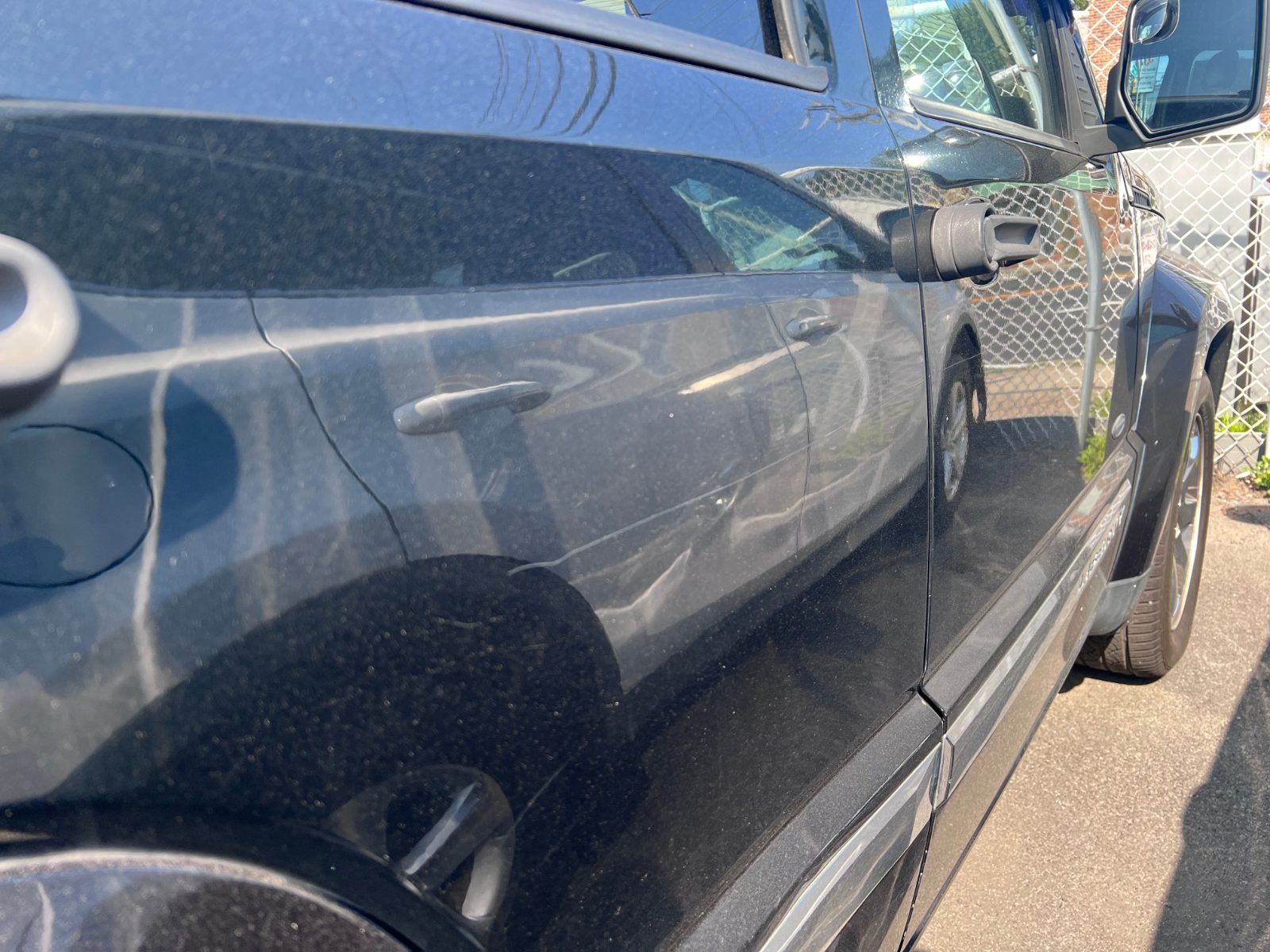 Rear passenger door.