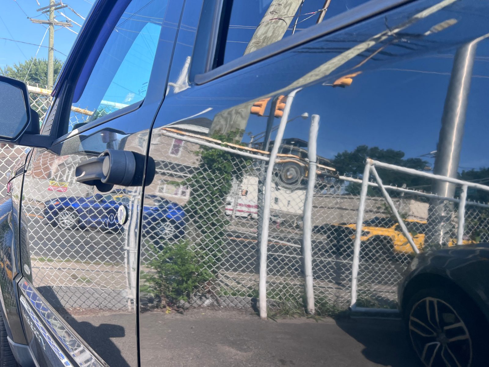 Rear driver door.